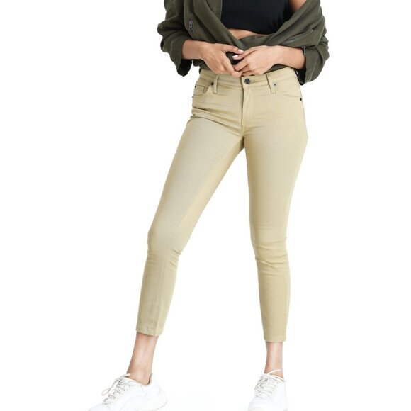 Women's Mid-Waist Cotton Stretch Pant - BEIGE SZ 8,10,12,14 NWT - Picture 1 of 5